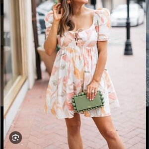 Abercrombie & Fitch Keyhole Babydoll Mini Dress